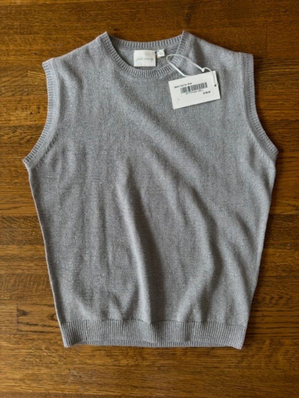 NWT Julia Armory metallic tippy top -silver